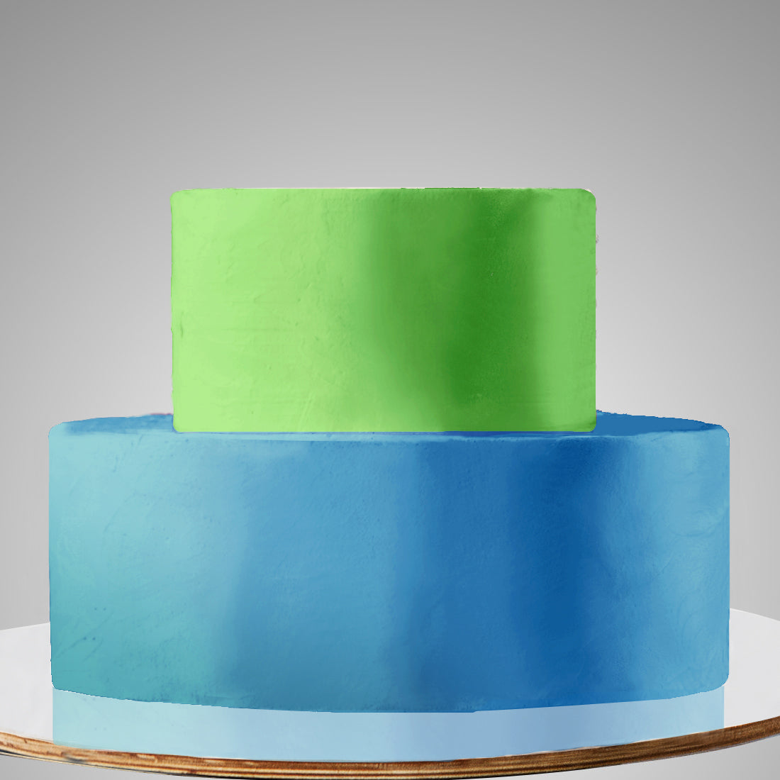 E13. 2 Tier A: Two Color, Clean Icing Cake