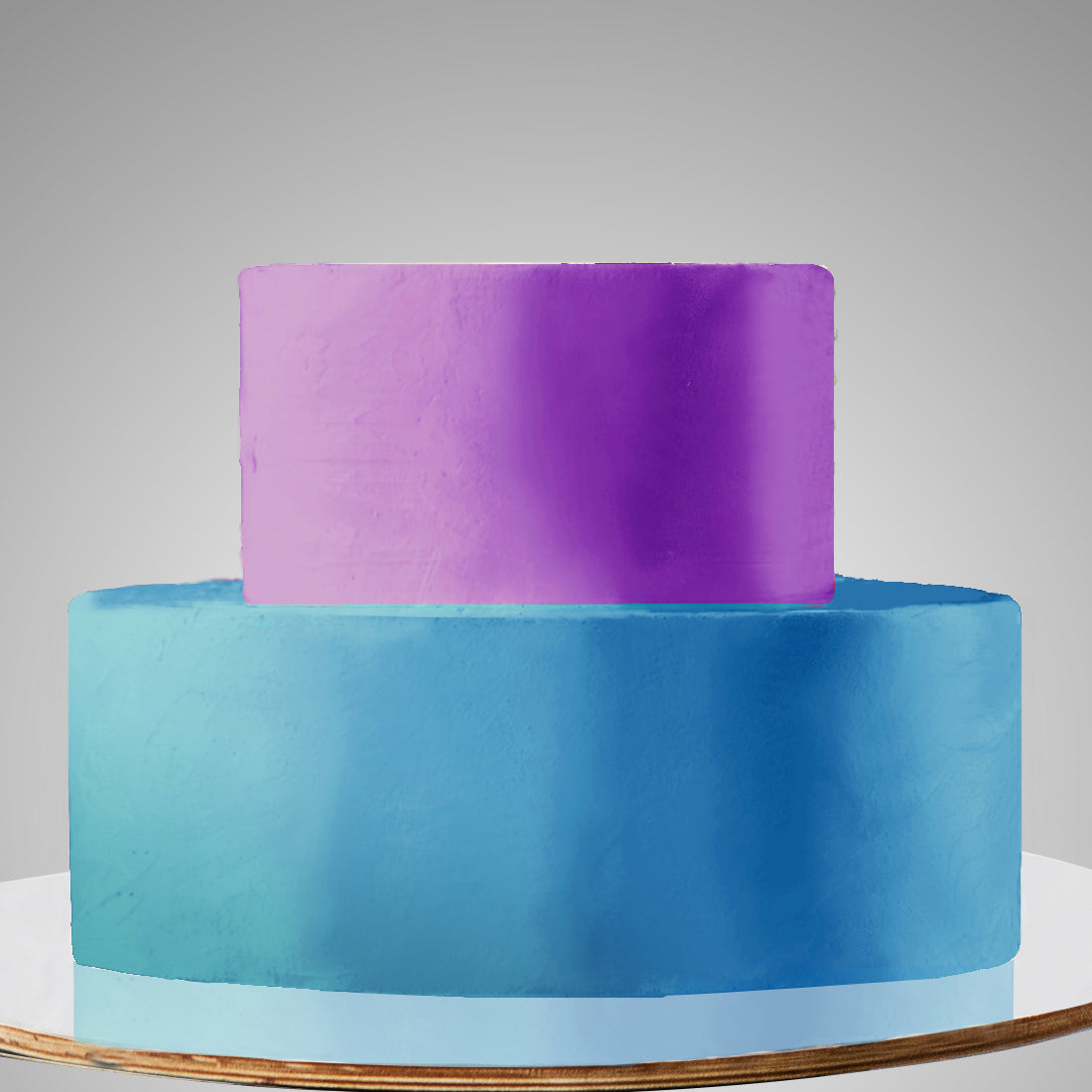 E13. 2 Tier A: Two Color, Clean Icing Cake