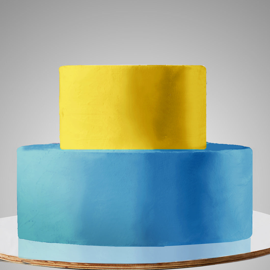 E13. 2 Tier A: Two Color, Clean Icing Cake