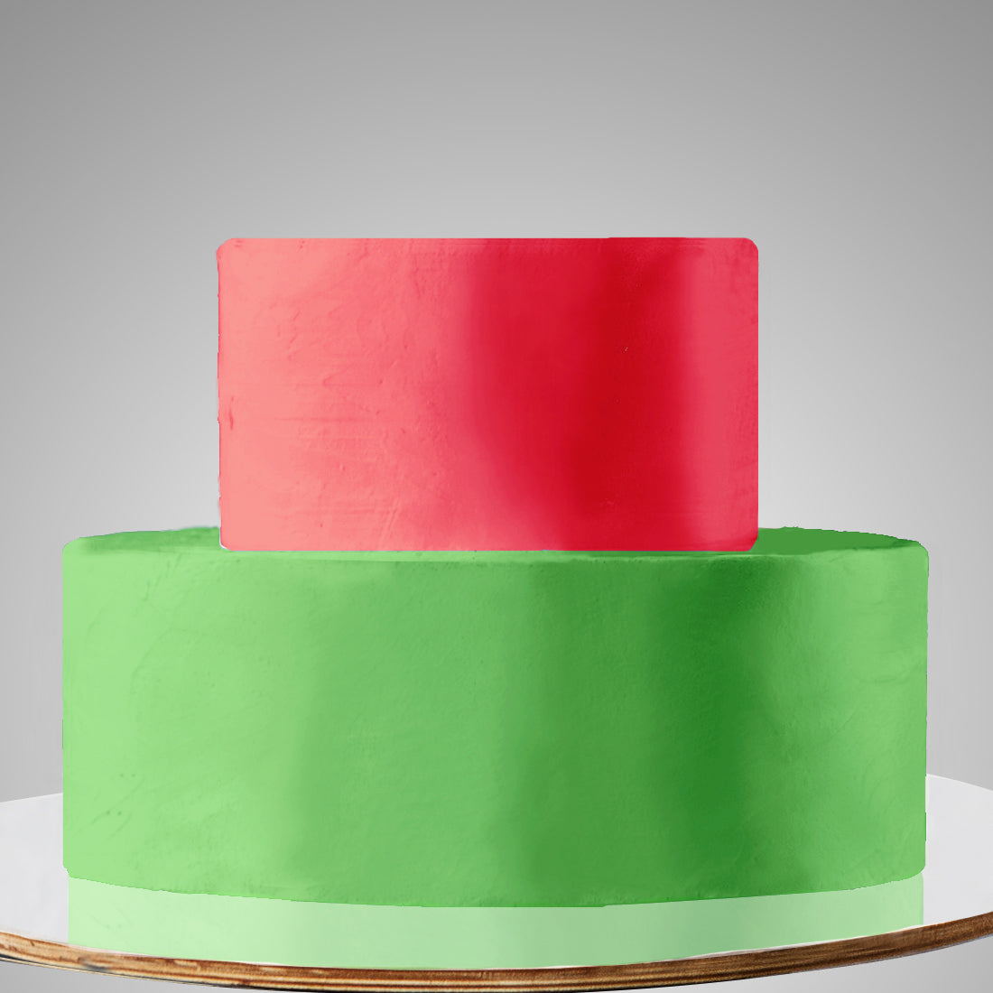 E13. 2 Tier A: Two Color, Clean Icing Cake