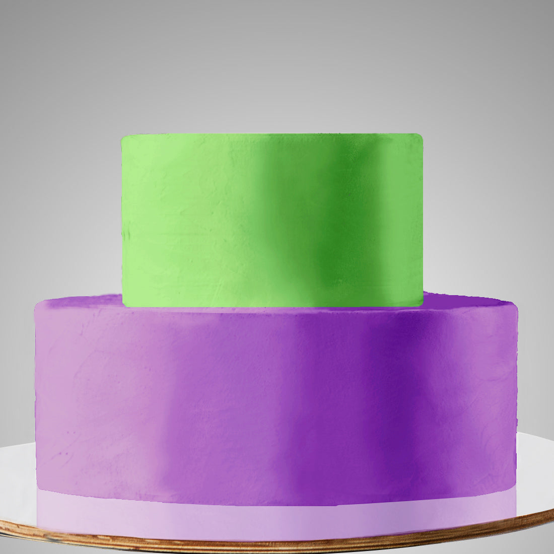 E13. 2 Tier A: Two Color, Clean Icing Cake