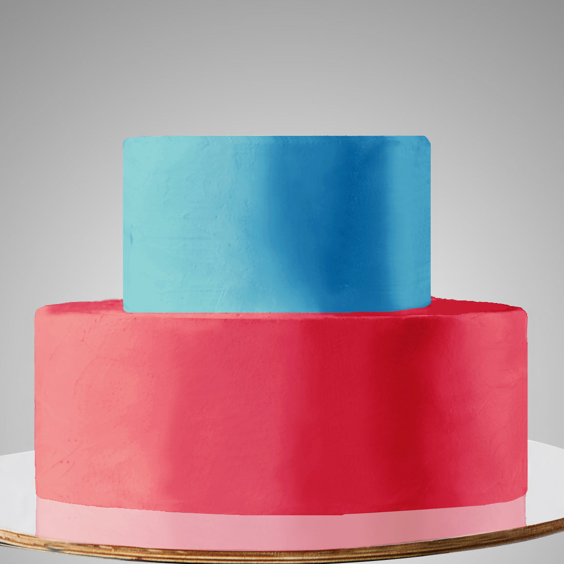 E13. 2 Tier A: Two Color, Clean Icing Cake