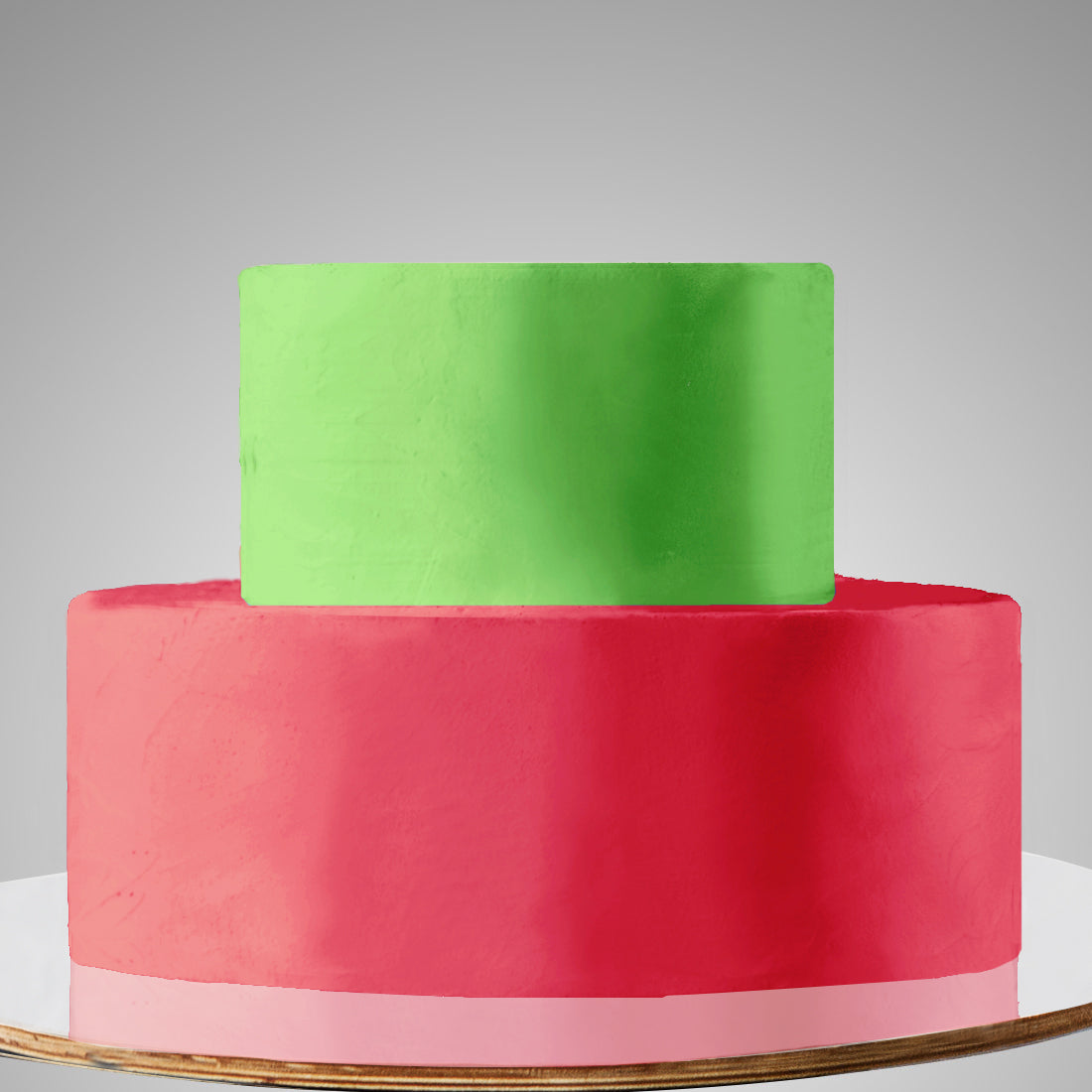 E13. 2 Tier A: Two Color, Clean Icing Cake