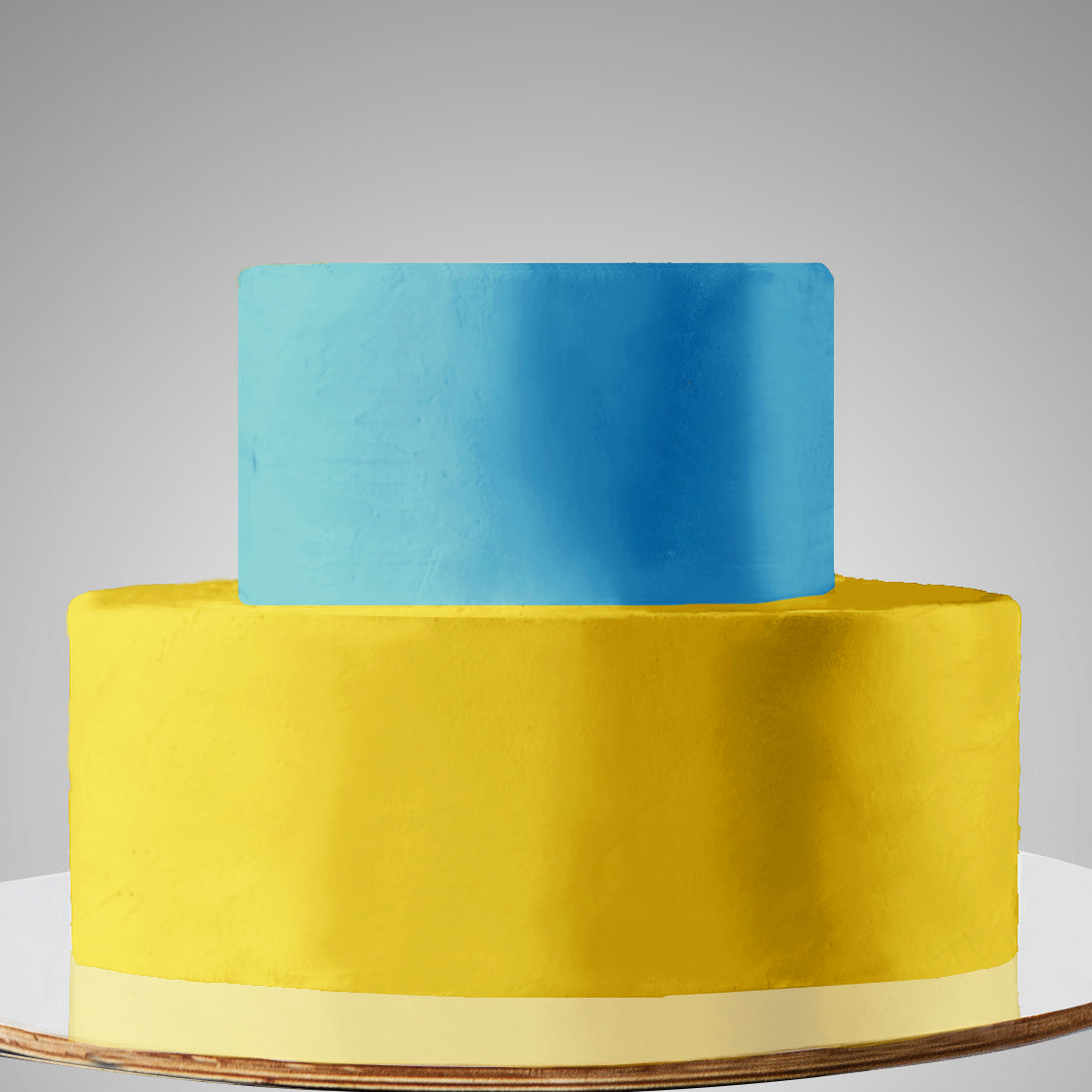 E13. 2 Tier A: Two Color, Clean Icing Cake