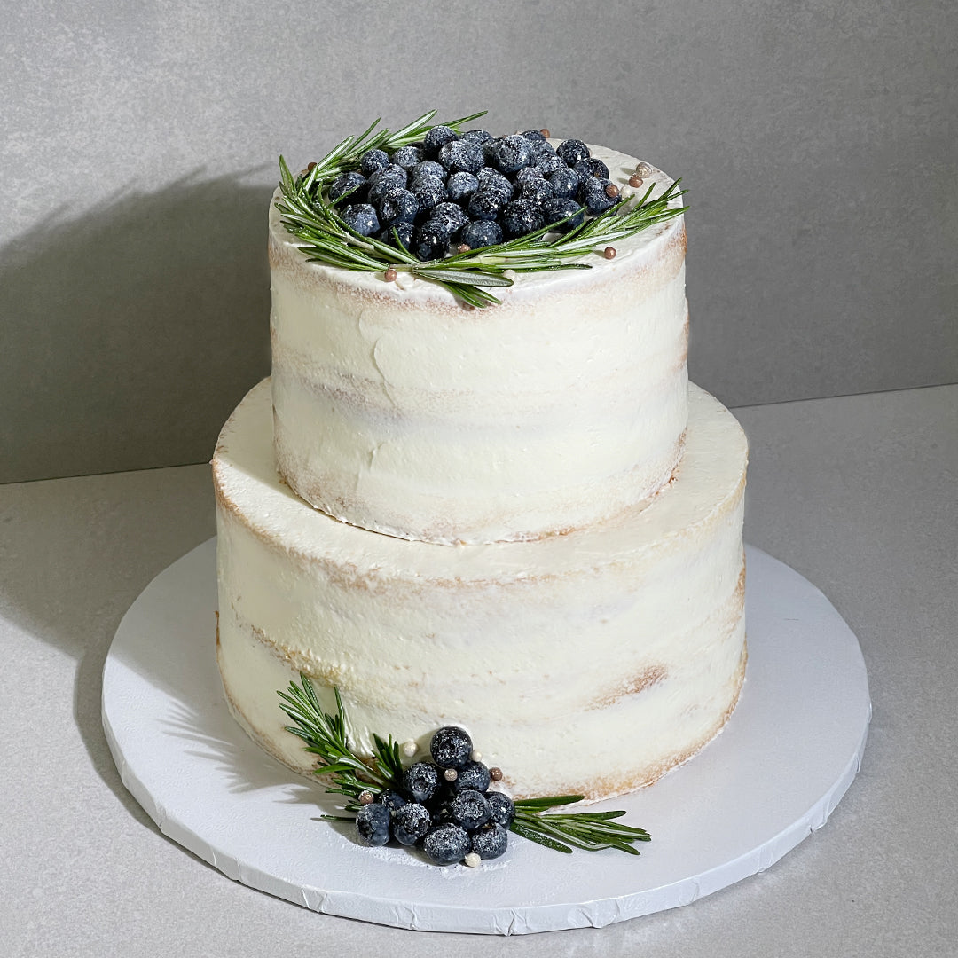 E7. Blueberry Topping Tier Cake